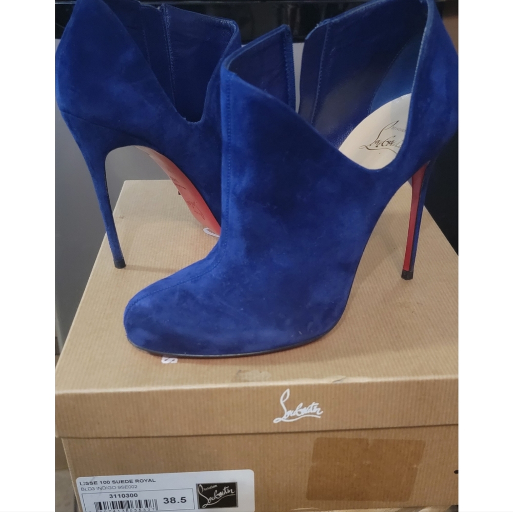 Christian Louboutin "Lisse" Suede Royal Indigo 38.5 US8.1/2